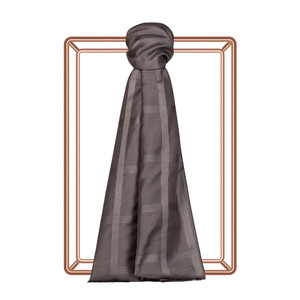 Charcoal Satin Silk Scarf - Thumbnail