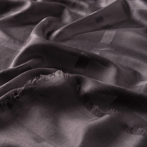 Charcoal Satin Silk Scarf - Thumbnail