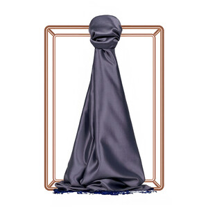 ipekevi - Charcoal Sax Blue Reversible Silk Scarf