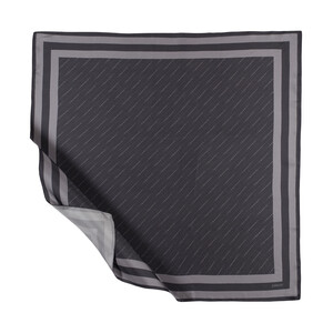 Charcoal Signature Silk Twill Scarf - Thumbnail