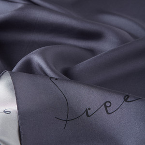 Charcoal Signature Silk Twill Scarf - Thumbnail