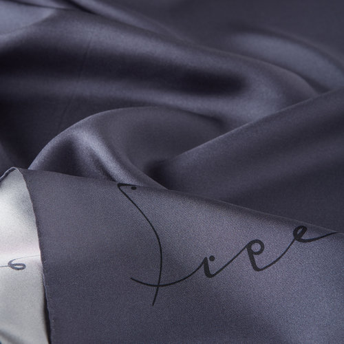 Charcoal Signature Silk Twill Scarf