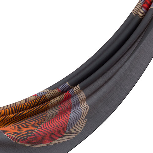 Charcoal Silk Tree Pattern Tencel Scarf