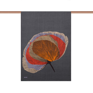 ipekevi - Charcoal Silk Tree Pattern Tencel Scarf (1)