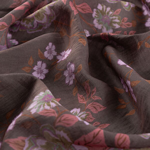 Charcoal Spring Frame Print Tencel Scarf - Thumbnail