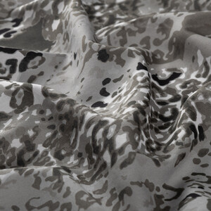 Charcoal Tropical Abstract Pattern Cotton Scarf - Thumbnail