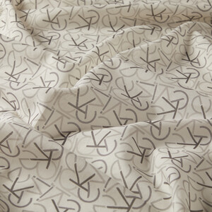 Charcoal Typo Monogram Cotton Scarf - Thumbnail