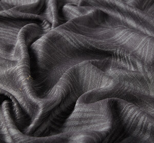 Charcoal Walnut Leaf Print Scarf - Thumbnail