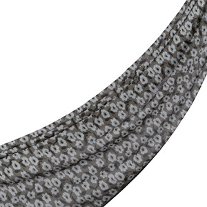 Charcoal White Spring Flowers Cotton Scarf - Thumbnail