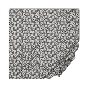 ipekevi - Charcoal White Spring Flowers Cotton Scarf