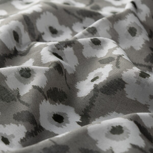 ipekevi - Charcoal White Spring Flowers Cotton Scarf (1)