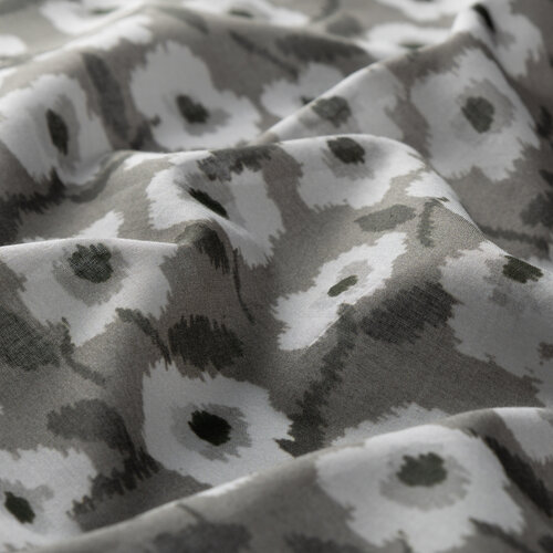 Charcoal White Spring Flowers Cotton Scarf