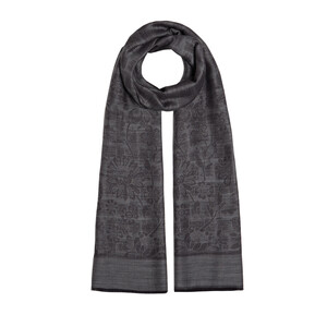 Charcoal Wicker Basket Print Scarf - Thumbnail