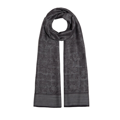 Charcoal Wicker Basket Print Scarf