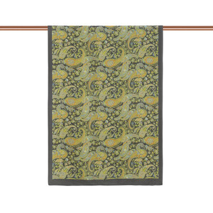 ipekevi - Charcoal Yellow Mezopotamya Print Tencel Scarf (1)
