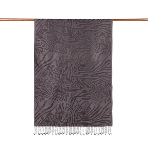 Charcoal Zebra Jacquard Silk Scarf