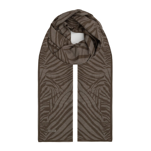 Charcoal Zebra Print Cotton Scarf