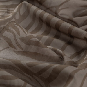 Charcoal Zebra Print Cotton Scarf - Thumbnail