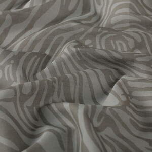 ipekevi - Charcoal Zebra Print Cotton Scarf (1)