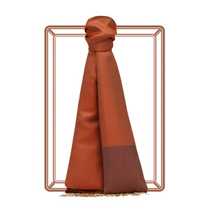 ipekevi - Cherry Blossom Orange Reversible Silk Scarf (1)