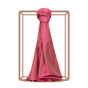 Cherry Blossom Plain Silk Scarf - Thumbnail