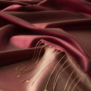 Cherry Blossom Reversible Silk Neck Scarf - Thumbnail