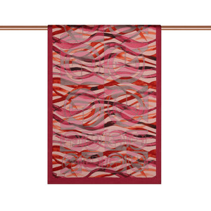 ipekevi - Cherry Burgundy Mono Wave Print Tencel Scarf (1)