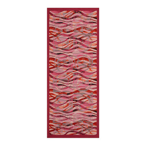 Cherry Burgundy Mono Wave Print Tencel Scarf - Thumbnail