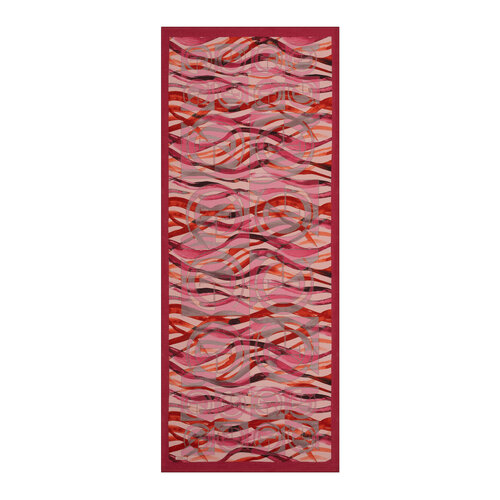 Cherry Burgundy Mono Wave Print Tencel Scarf