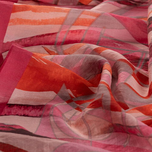 Cherry Burgundy Mono Wave Print Tencel Scarf