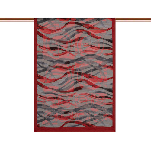 Cherry Grey Mono Wave Print Tencel Scarf