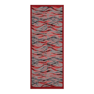 Cherry Grey Mono Wave Print Tencel Scarf - Thumbnail