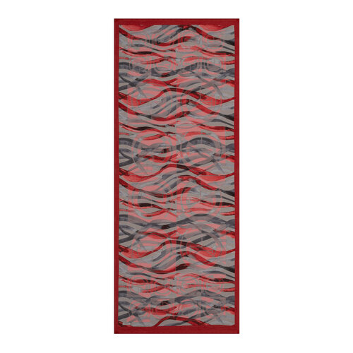 Cherry Grey Mono Wave Print Tencel Scarf