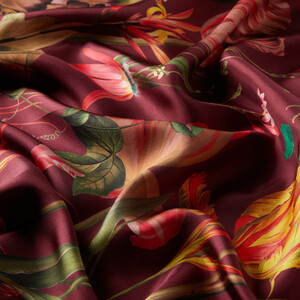 ipekevi - Cherry Melancholia Print Silk Twill Scarf (1)