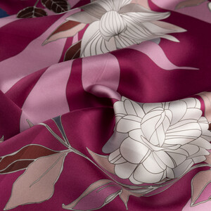 Cherry Rayiha Twill Silk Scarf - Thumbnail
