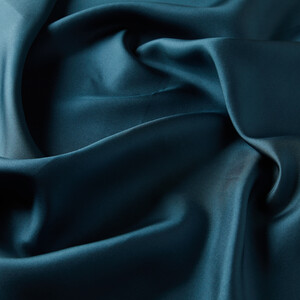 Chinese Blue Plain Silk Twill Scarf - Thumbnail