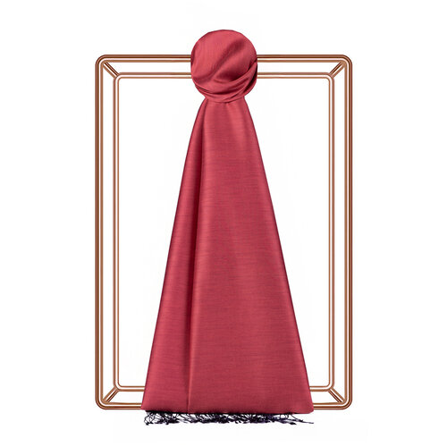 Chinese Red Reversible Silk Scarf
