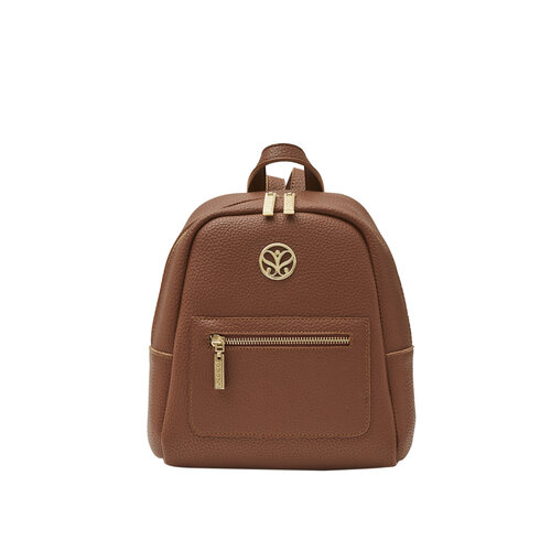 Chocolate Pocket Detailed Plain Backpack