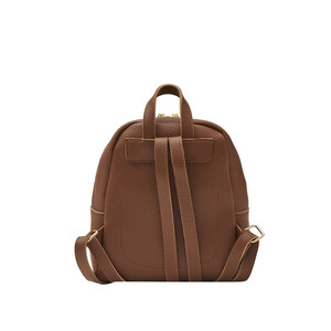 Chocolate Pocket Detailed Plain Backpack - Thumbnail