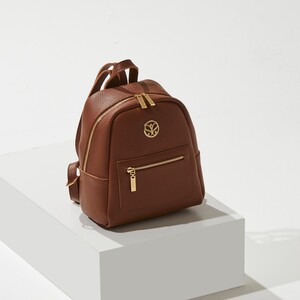 Chocolate Pocket Detailed Plain Backpack - Thumbnail