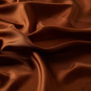 Chocolate Signature Silk Twill Scarf - Thumbnail