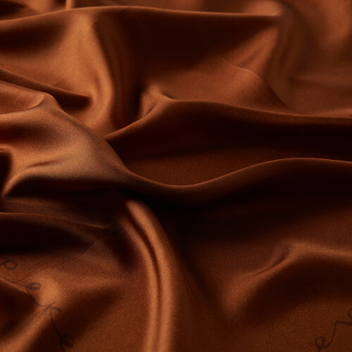Chocolate Signature Silk Twill Scarf