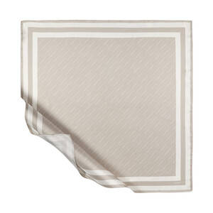 ipekevi - ايشارب حرير تويل لون حجري فاتح مخطط بطبعة توقيع الماركة ipekevi - ايشارب حرير تويل لون حجري فاتح مخطط بطبعة توقيع الماركة