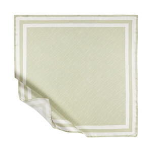 ipekevi - ايشارب حرير تويل لون لوزي مخطط بطبعة توقيع الماركة