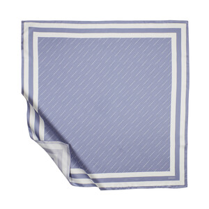 ipekevi - ايشارب حرير تويل لون بنفسجي مخطط بطبعة توقيع الماركة