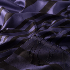 Classic Violet Meridian Striped Silk Scarf - Thumbnail