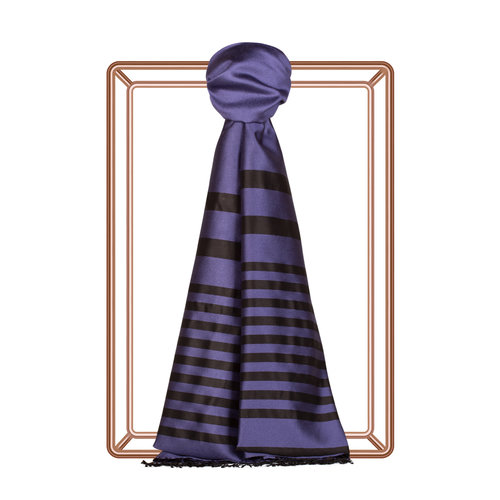 Classic Violet Meridian Striped Silk Scarf