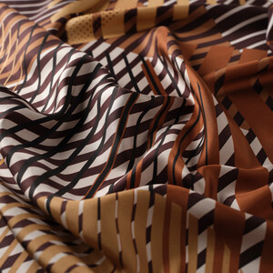 ipekevi - Coffee Black Modern Twill Silk Scarf (1)