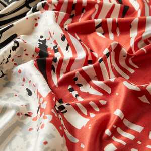 Colorful Zebra Print Silk Scarf Model 01 - Thumbnail