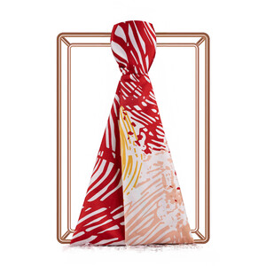 Colorful Zebra Print Silk Scarf Model 02 - Thumbnail